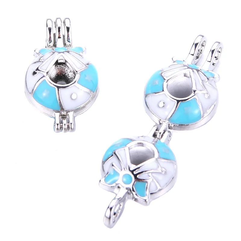 5pcs Christmas Bell Fine Pearl Cage Locket Pendant Jewelry DIY Bead Aromatherapy Essential Oil Diffuser Oyster | Украшения и