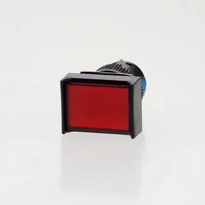 5x Rectangular Panel Mount Red Light 16mm Latching Push Button Switch DC 24V