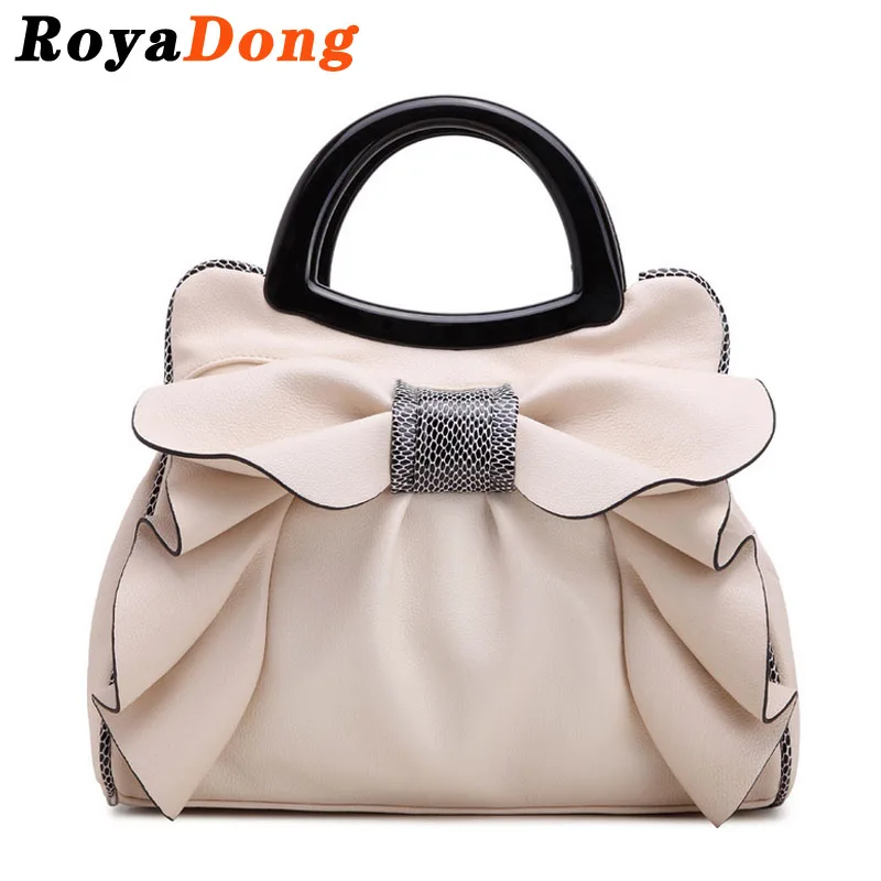 RoyaDong 2017 Brand Top-Handle Bags Women's Handbags Bow Flowers Luxury Women Bags Shoulder Bag Ladies Summer Hand Bag