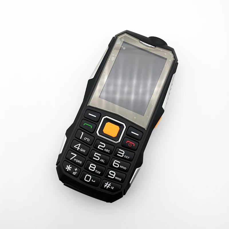 Русский Арабский дешевый прочный мобильный телефон с двумя sim-картами, беспроводной FM радио, внешний аккумулятор, фонарик, SOS, быстрый набор, мобильный телефон для пожилых - Цвет: Черный