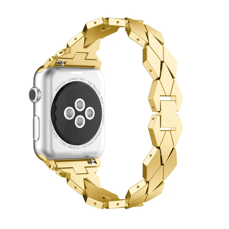Стальная полоса в форме алмаза для Apple Watch 40 мм 44 38 42 Frontier ремешок смарт часов watch