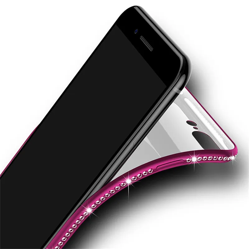Силиконовый чехол с бриллиантами Kerzzil для iPhone 7 8 Plus XS Max XR чехлы подставки X 6S 5 SE