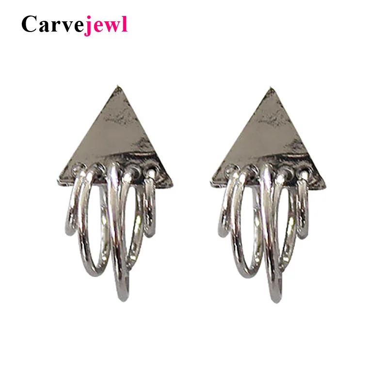 

Carvejewl Unique design silver Color Triangle multi circles drop dangle Earrings For Women Fashion Jewelry cute girl Gift earing