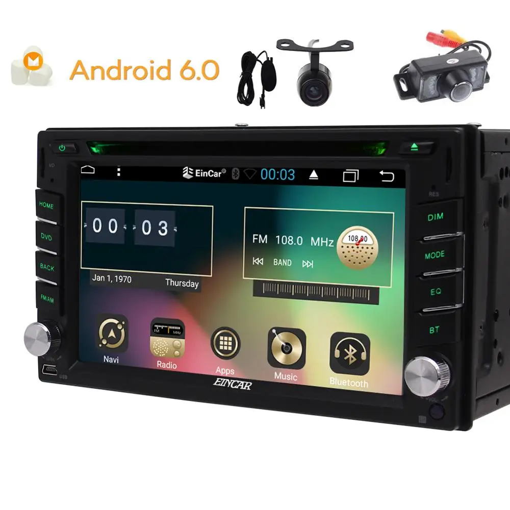 Flash Deal Android6.0 Stereo 2din GPS Navigator Capacitive screen Car DVD Player FM/RDS Autoradio SWC USB/SD Headunit+Front & Backup Camera 2