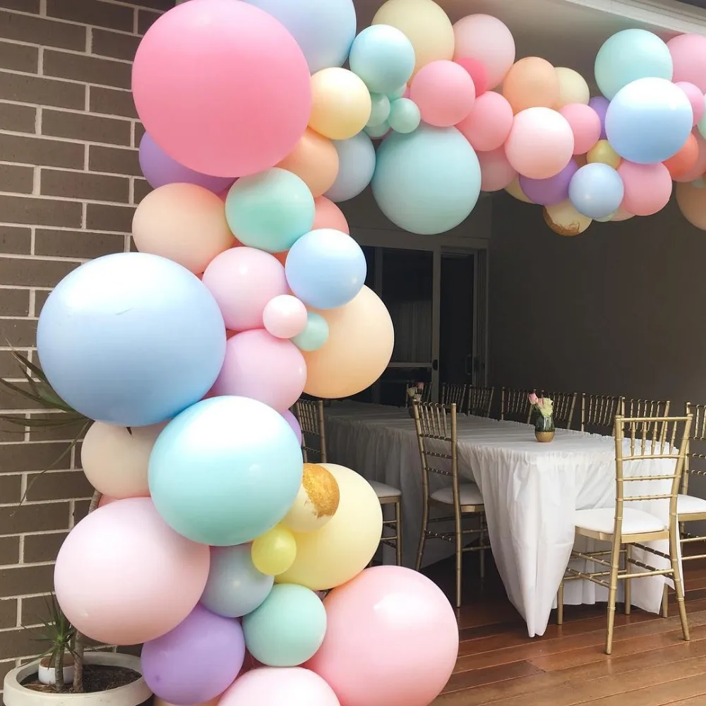 5pcs 18inch Large Pastel Round Balloons Big Beautiful Birthday Party Inflatable Helium Macaron baloons Arch Decoration