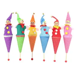 1 шт. выдвижной улыбающийся клоун игрушка Hide & Seek Play Jingle Bell детские телескопические палочки плюшевые куклы смешная игрушка цвет в