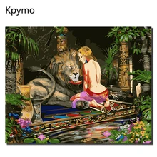 Настенные картины в рамке DIY красивая женщина живопись по номерам стены Искусство акрил, масло холст картины Домашний декор для гостиной