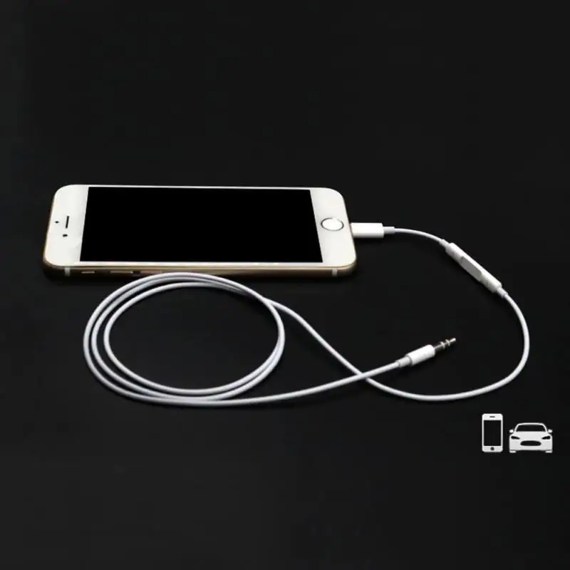 

8 Pin to 3.5mm Audio Cable Male Control Button Car Music Cord For iPhone For IOS 10 and Above New