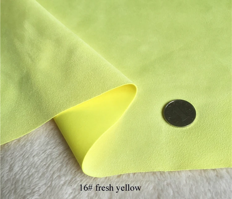 Модное пальто куртка Материал Трикотаж персиковая замша ткань Tecido - Цвет: 16 fresh yellow