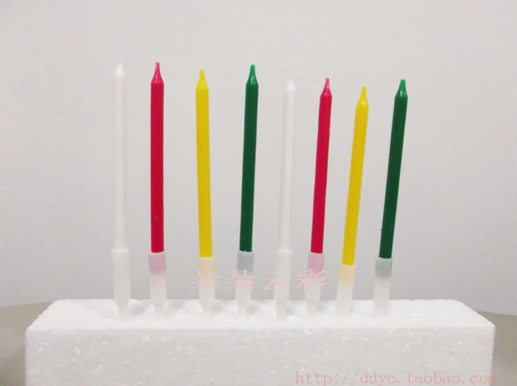 Тонкий день рождения с пластиковым стержнем 8 свечей торт ко дню рождения с белым красным световым полюсом