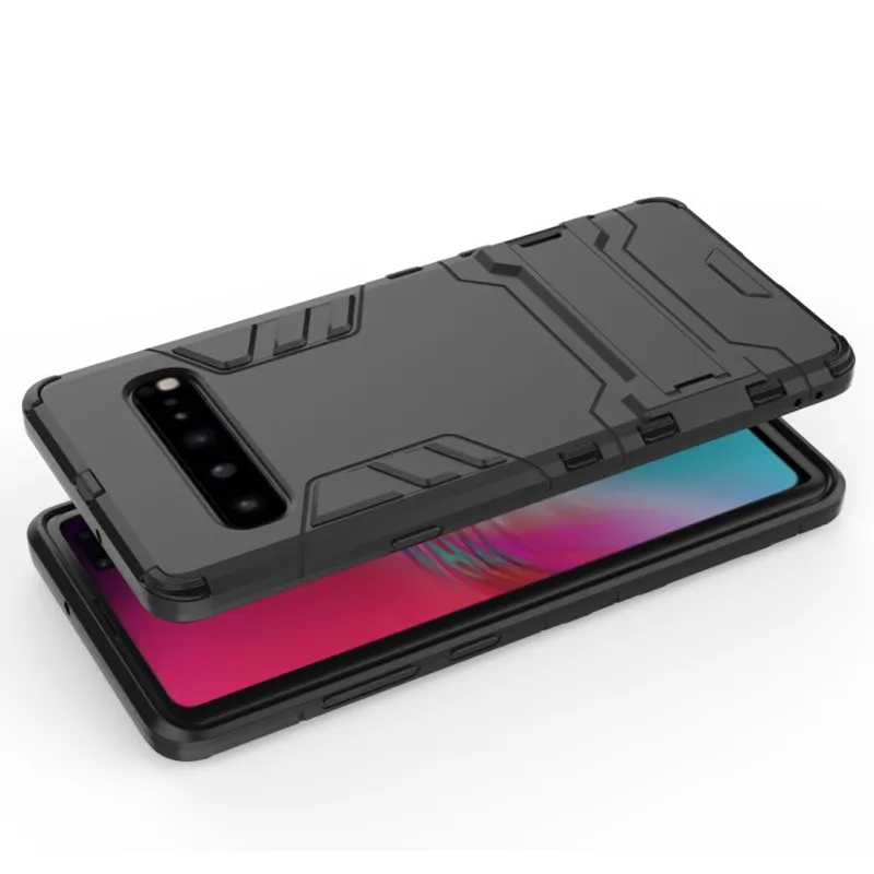 Гибридный противоударный чехол с подставкой для Samsung Galaxy S10|Бамперы| |
