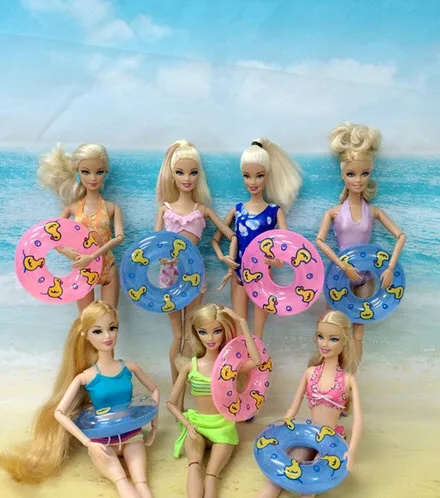 10Pcs Dolls Accessory Swimming Buoy Lifebelt Ring For Barbie Doll Accessories Baby Girl Dollhouse Toys best gift