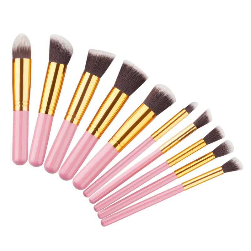 10 шт Профессиональный минимальный набор кистей для макияжа Maquiagem beauty Foundation порошок тени для век Косметика Кисти для макияжа кисть Кабуки инструмент - Handle Color: MIN PG