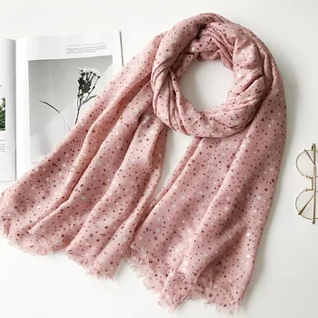 

The high quality Pure cotton printed wool scarf shawl Printed five-pointed star scarf women Muslim hijab wraps scarf shawls