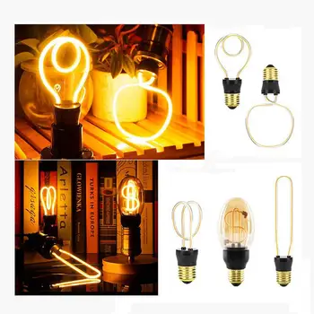 

LED Filament Bulb A60 ST64 G95 Vintage Edison LED Bulb E27 220V Antique Soft Novelty Lamp Spiral Unique Design Light