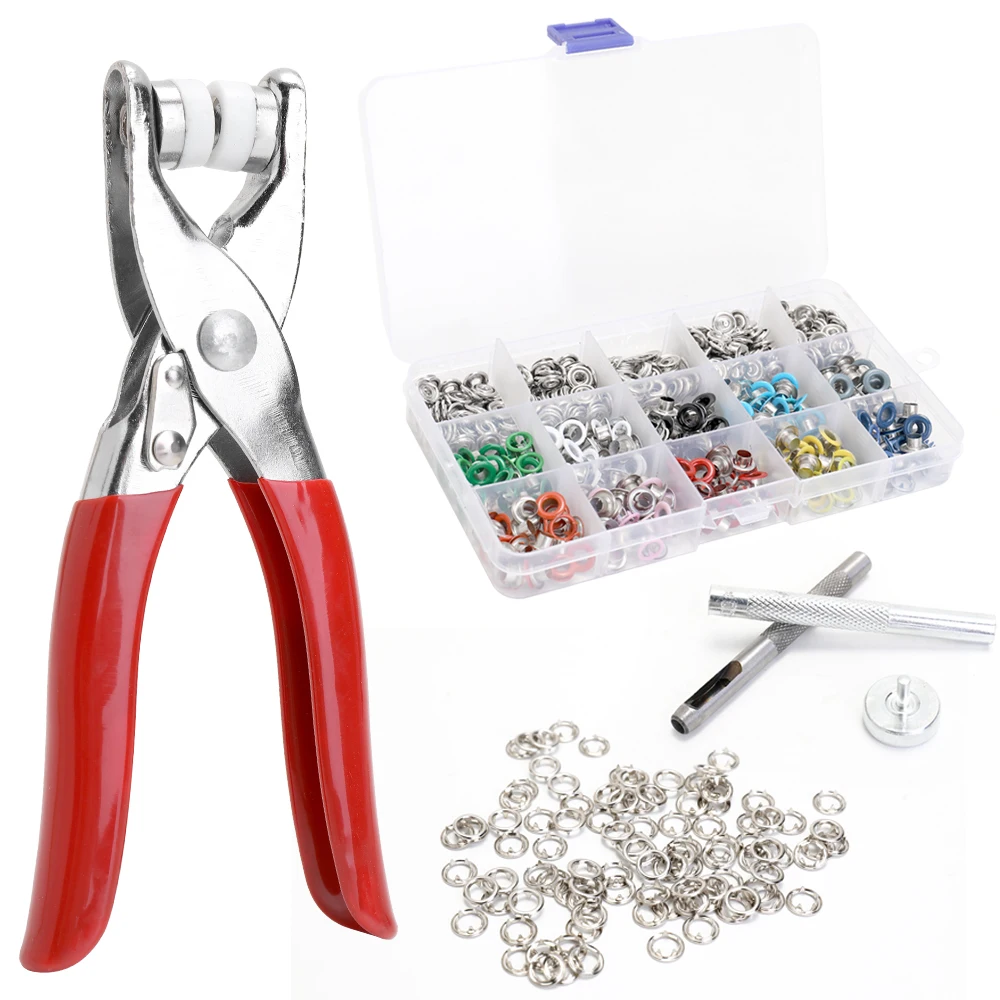 

Plier Eyelets Tool 10 Colors 9.5mm Prong Snap Buttons Fasteners Press Studs Poppers Buckle Set for Children and Adult Clothes