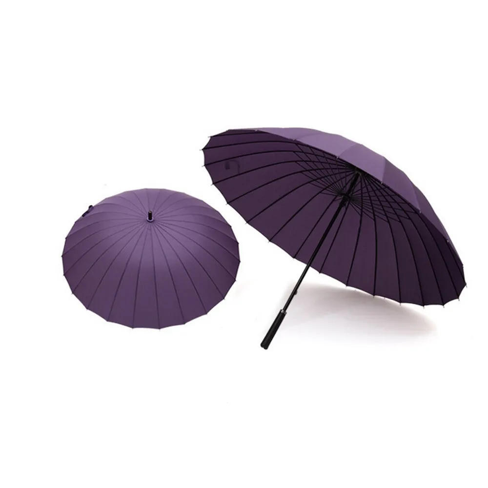 Ручной открытый и закрытый зонтик длинный зонтик с 24 ребрами, прочный и достаточно прочный - Цвет: H
