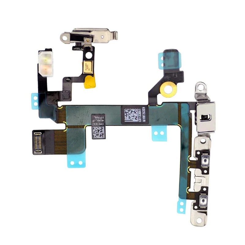 

CHAMDEO for iPhone5S SE Power On Off Volume Silent Mute Flex Cable Ribbon with Metal Brackets Volume Power Buttons Repair Part