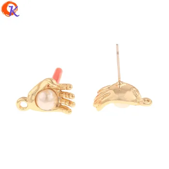 

Cordial Design 50Pcs 11*17MM Jewelry Accessories/Earrings Stud/Imitation Pearl/DIY Making/Palm Shape/Hand Made/Earring Findings
