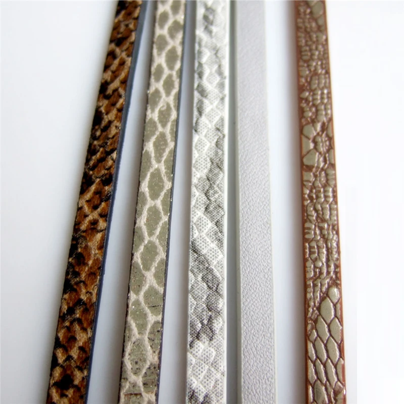 

1meter/pcs 5x2mm Imitate PU Snake Flat Leather Cord for 5mm Flat Leather Cording Bracelet Jewelry Findings