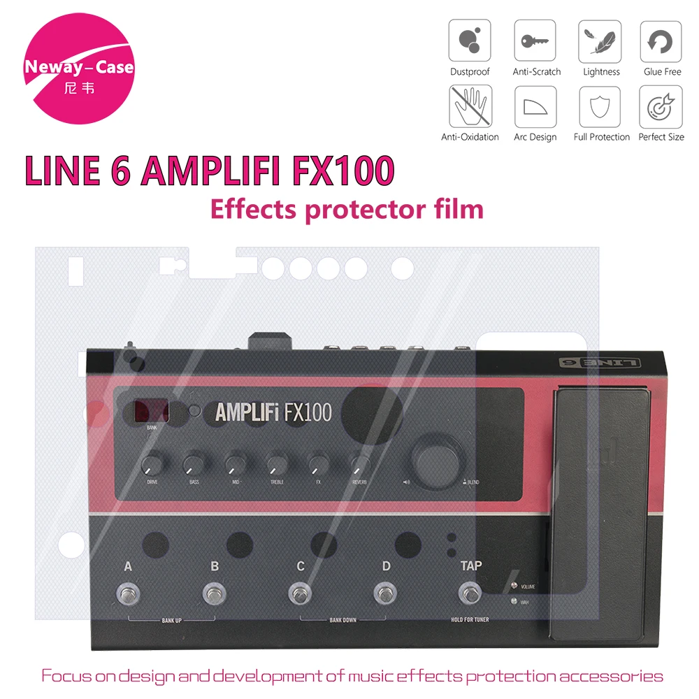 

Neway-Case Multi Guitar Effects Protector Film Expression Pedal Pad for LINE 6 AMPLIFI FX100 Electric Guitar Accessories