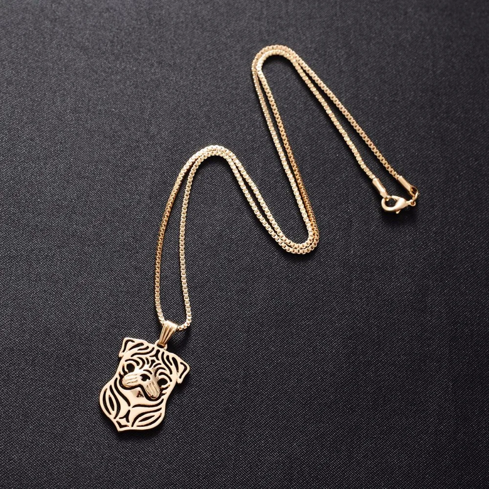 

new Rose gold color animal choker Imitation pug dog necklace lovers jewelry Hollow Pendants girls Clavicle chain charm women