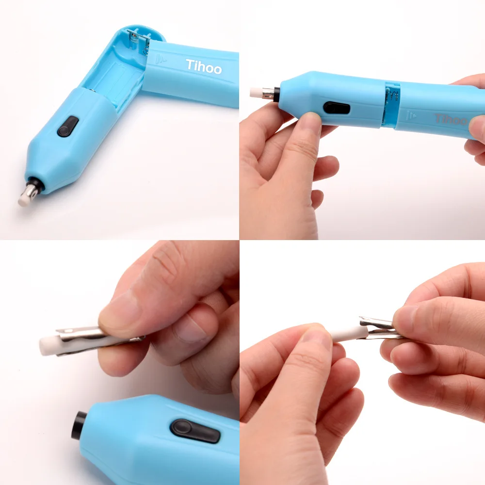 Kawaii Электрический ластик карандаш милые мини разминаемые резиновые пополнения художественные электронные Ластики для детей канцелярские принадлежности для офиса и школы