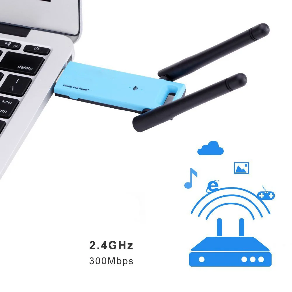 300 Мбит/с USB WiFi повторитель адаптера 802.11N Wifi усилитель сигнала внешняя антенна беспроводная сетевая карта для настольного ноутбука