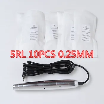 

600D-G 5RL 0.25MM Permanent Makeup Machine supply needles Tattoo Eyebrow lips Needles 10pcs Manual Tattoo Pen needle