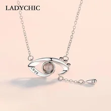 

New Design Angel Eye 100 languages I love you Projection Pendant Necklace Fashion Romantic Birthday Gift for Girlfriend Lover