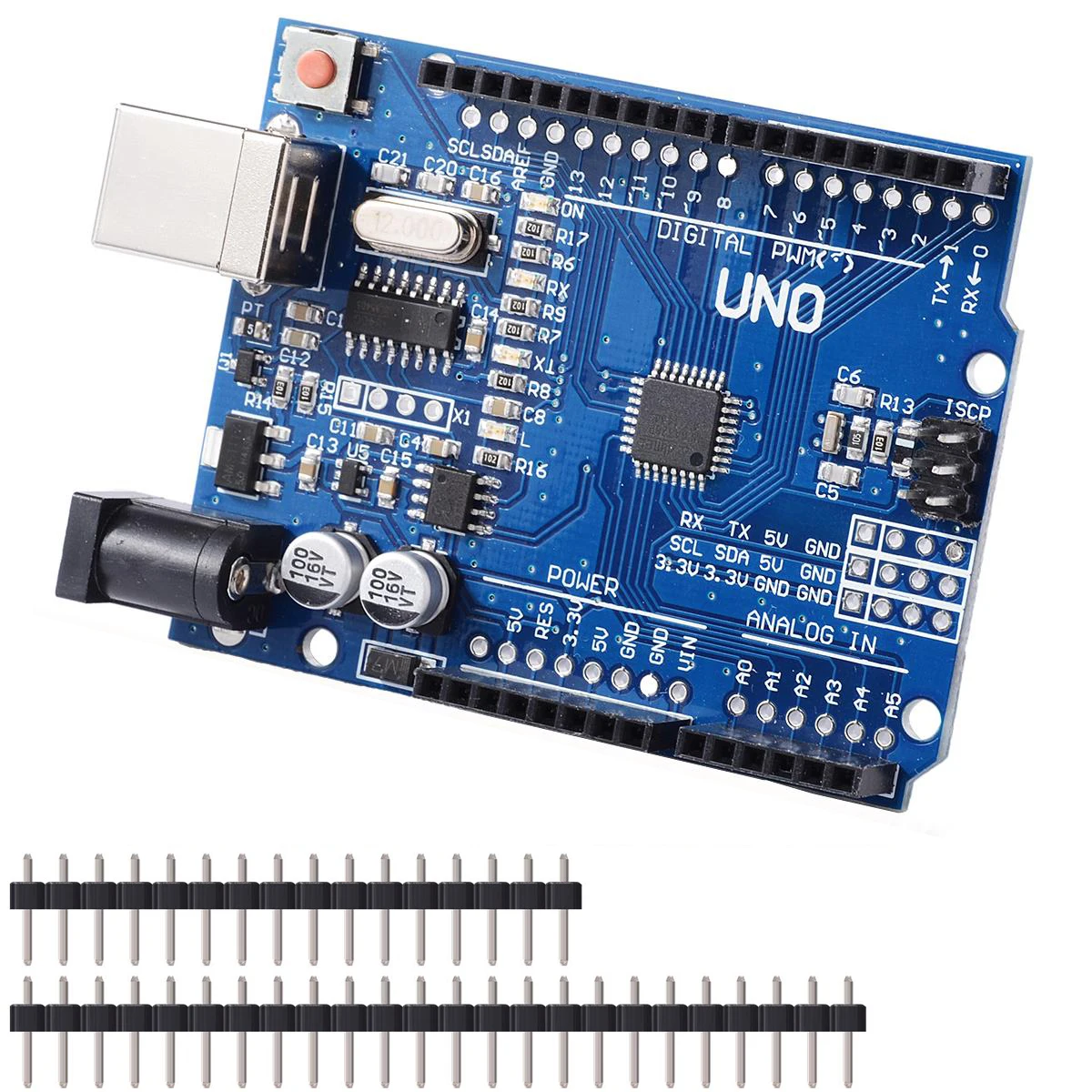 10 шт./лот UNO R3 MEGA328P CH340 CH340G для Arduino UNO R3+ USB кабель