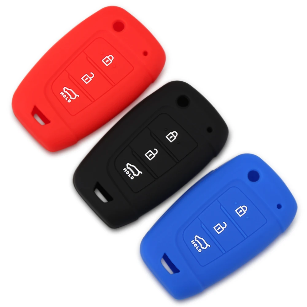 

3 Button Silicone Car Remote Key Fob Shell Cover Case For Hyundai Solaris 2 Elantra i30 i35 i40 Tucson 2015 2016 2017 2018 2019