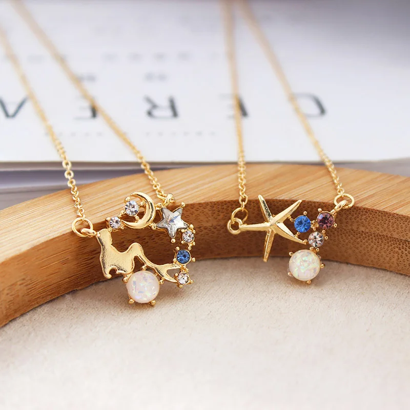 

free shipping 10 pcs/lot fashion jewelry accessories metal star moon necklace