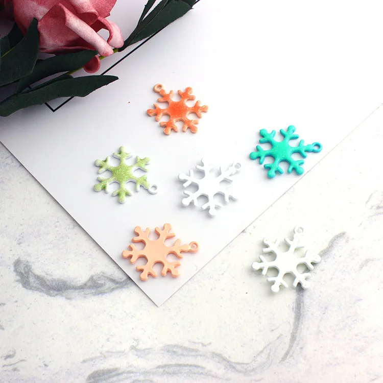 10 шт. 23*17 мм Diy Краска спрей золотой порошок эмаль Снежинка Подвески Ювелирные