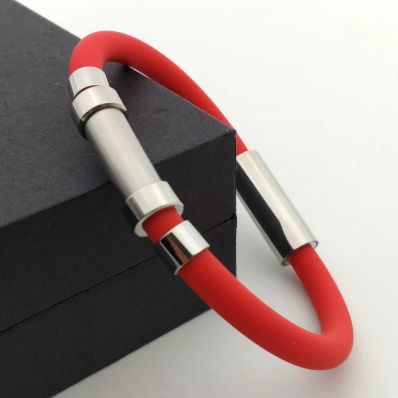 Fashion men's silicone bracelets punk style hardware energy Bracelets