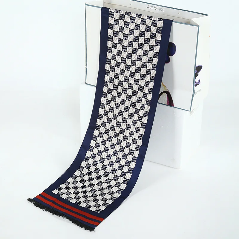 Winter Double Layer Scarf Men font b Tartan b font Patchwork Brand Echarpes Houndstooth Sjaal Male
