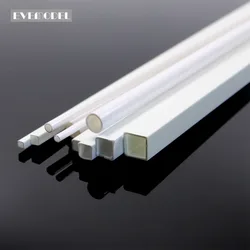 ABS00 48pcs Styrene Round ABS Rod Square ABS Rod Round Pipe Tube Hollow Square Tube Pipe Sections Architectural