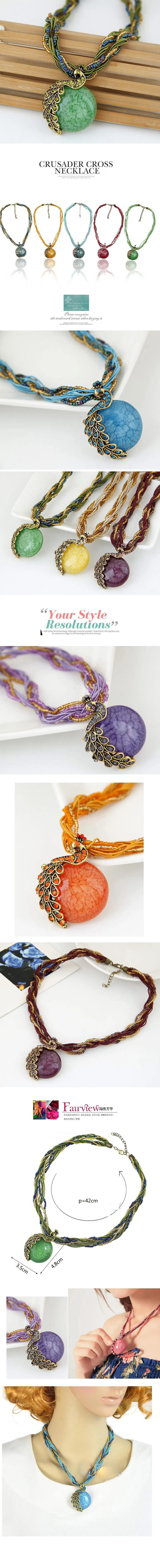 Новинка, этническое ожерелье с кристаллами, богемное женское ретро ожерелье с павлином в народном стиле, Женское Ожерелье