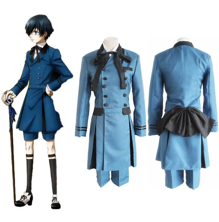Us 37 49 25 Off Anime Black Butler 2 Kuroshitsuji Ciel Phantomhive Cosplay Uniform Full Set Top Shirt Shorts Bowknot Fliege In Anime