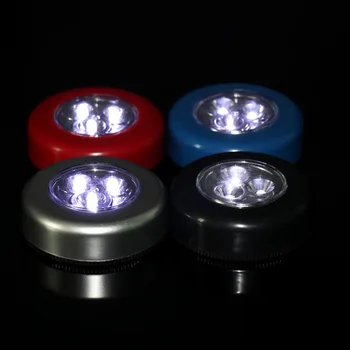 

3Led Push Stick Tap Wall Cabinet Light Touch Lamp Wireless Powered Operated Anywhere Kitchen Cordless