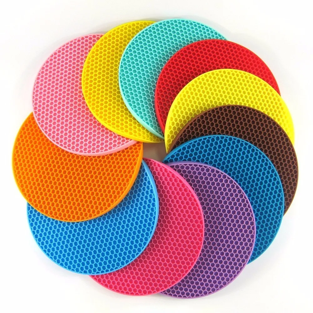 Free shipping 7 piece 18cm round silicone pad beverage