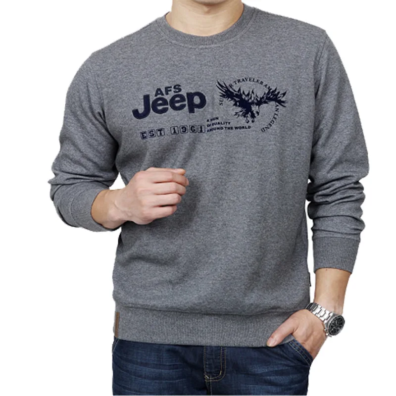 

AFS JEEP Brand Hoodies Men Casual Cotton Loose Long Sleeve O Neck Sweatshirts Men Spring Autumn Hoodie Men Print Shirt Men