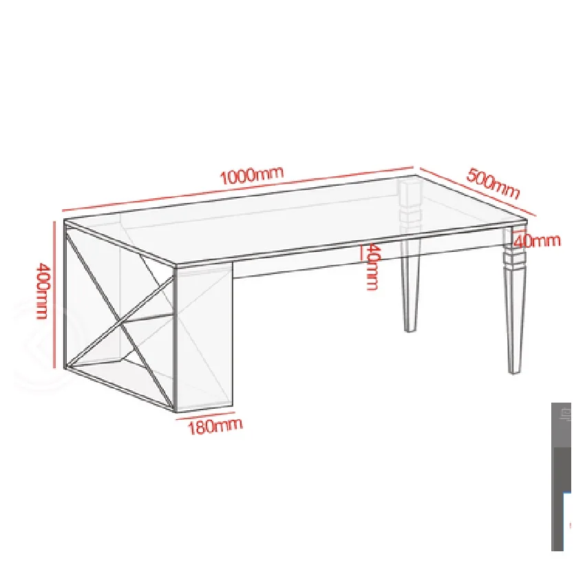 Onelux акриловый Кофе стол с боковой magzine стойки, lucite гостиной таблиц зауженные legs-100w50d40h см