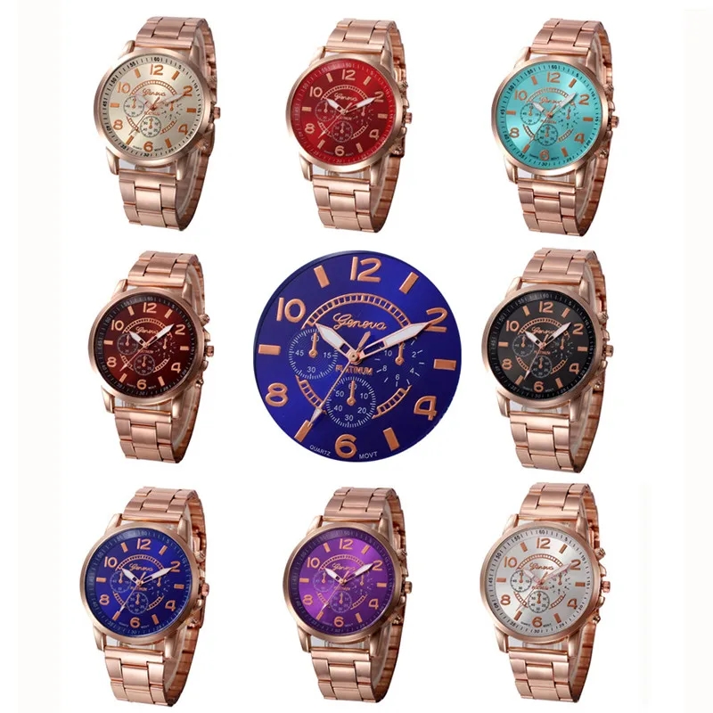 Luxury Womens Quartz Watch Fashion Stainless Steel Rose Golden Dress Watch Clock Women Relogio Feminino Free