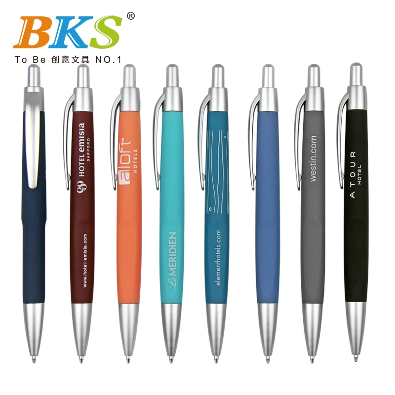 Customized logo promotional click retractable plastic ballpoint pen