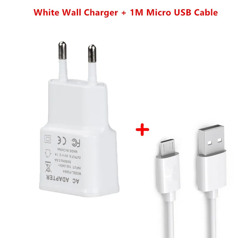 Micro USB для путешествий настенное Зарядное устройство адаптер для смартфон Тесла 6,1 6 3,1 3 crosscall Trekker X3 X2 X1 S2 1м микро USB кабель - Тип штекера: Charger and Cable