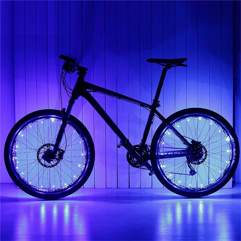 WEST BIKING, водонепроницаемый, 18 светодиодный, для горного велосипеда, велосипедное колесо, спиц, светильник, зарядка через usb, 2,2 м, велосипедный светильник, дорожный, велосипедный светильник, 1 шт - Цвет: Blue