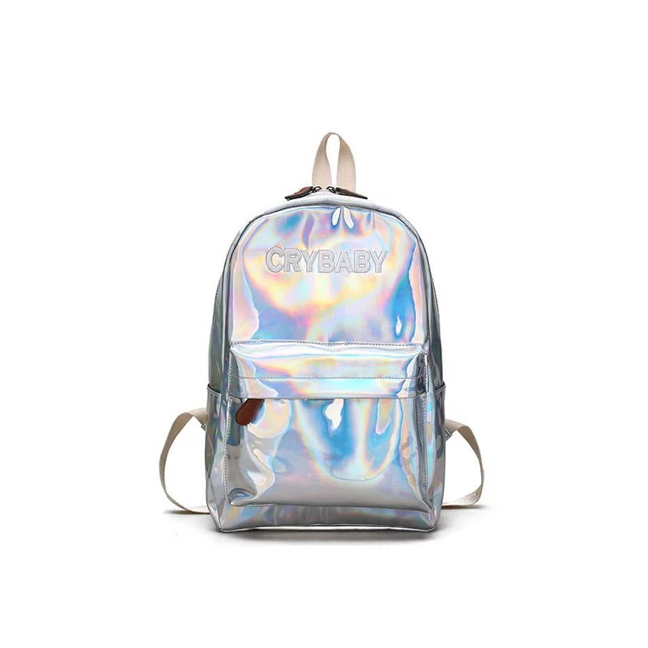Женский рюкзак Sac A Dos Голограмма лазерная прозрачная сумка школьные рюкзаки для девочек с буквенным принтом яркие цвета розовые женские сумки повседневные