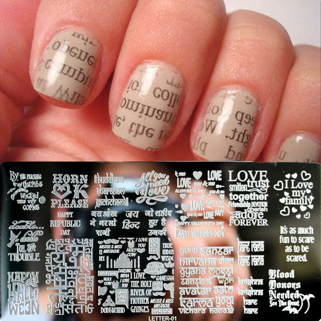 1pcs english letter nail