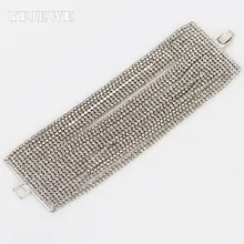 Свадебные браслеты и браслеты новое поступление полная звезда супер сияющие хрустальные стразы серебряные женские браслеты на цепочке B005